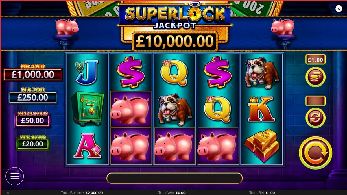 Piggy Bankin’ Super Lock slot machine interface